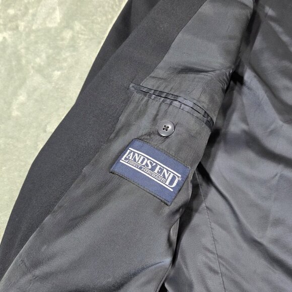 Lands End Sport Coat Mens 40L Navy Wool Preppy Career Office Blazer Suit Jacket - Picture 5 of 11